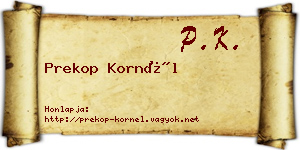 Prekop Kornél névjegykártya