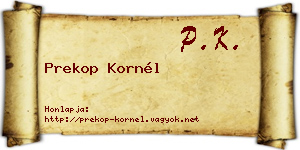 Prekop Kornél névjegykártya