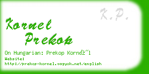 kornel prekop business card